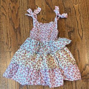 Toddler Floral Kids Dress with Bow Straps